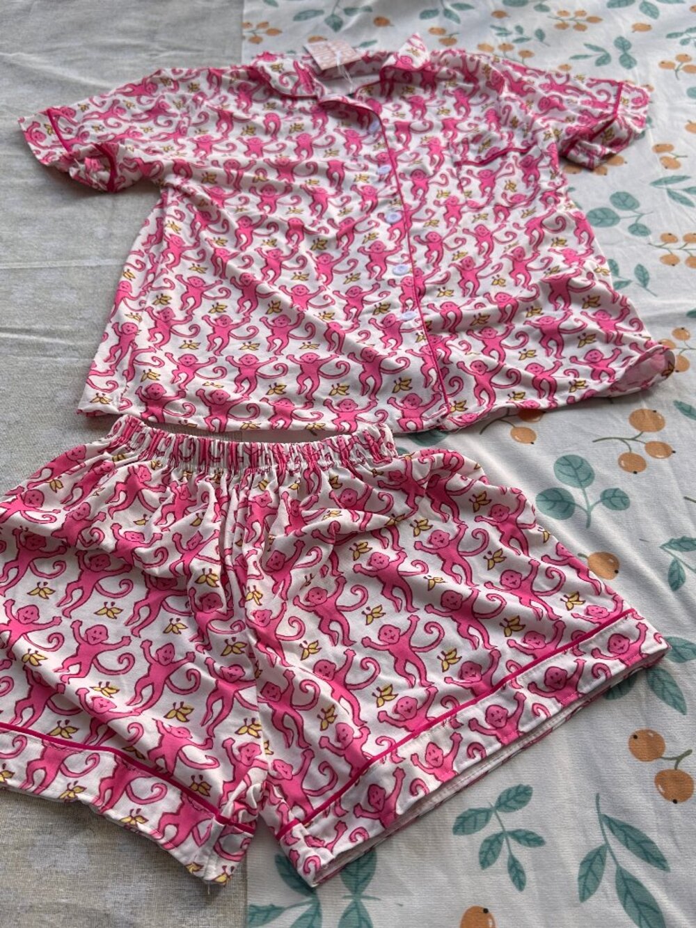 Roller Rabbit Pink Monkey Print Pajama Set